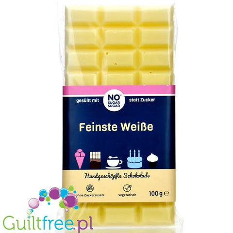 NO SUGAR SUGAR Schokolade Feinste Weiße - rzemieślnicza biała czekolada bez cukru z erytrolem i stewią by NOsugarSUGAR (nosugarsugar-schokolade-feinste-weisse-rzemieslnicza-biala-czekolada-bez-cukru-z-erytrolem-i-stewia)