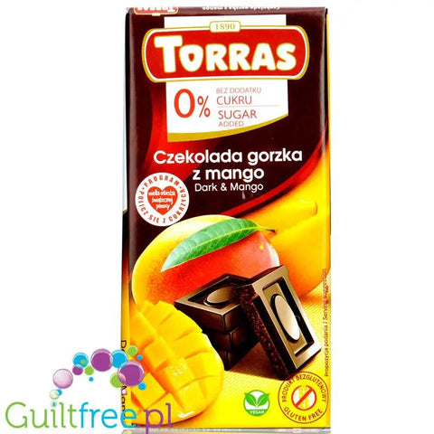 Torras Dark & Mango - ciemna czekolada z mango bez cukru by Torras (torras-ciemna-czekolada-z-mango-15g-cukru)