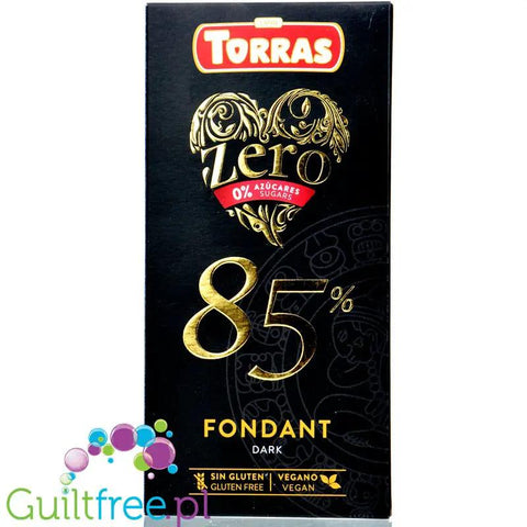 Torras Zero Dark Fondant - Ciemna Czekolada bez cukru 85% kakao by Torras (torras-zero-ciemna-czekolada-bez-cukru-85-kakao)