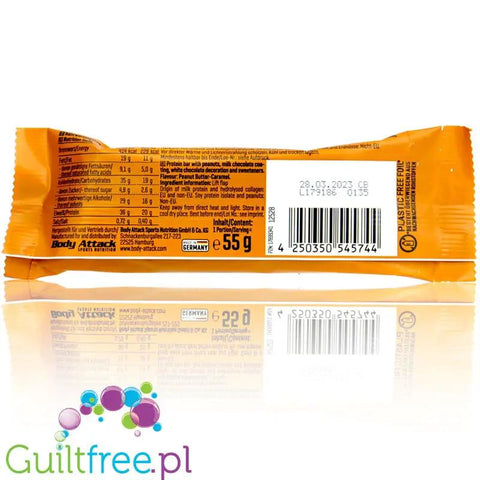 YamBam Peanut Butter Caramel baton białkowy Karmel, Czekolada & Masło Orzechowe by Body Attack (body-attack-yam-bam-salted-caramel-protein-bar-40g)