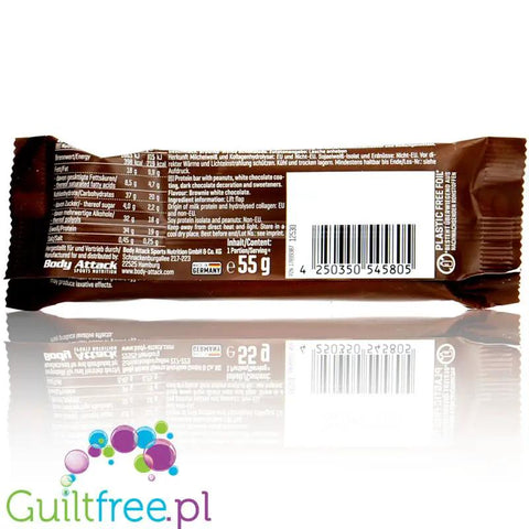 YamBam Brownie White Chocolate - baton białkowy Brownie, Karmel & Biała Czekolada by Body Attack (body-attack-yam-bam-brownie-white-chocolate-protein-bar-40g)