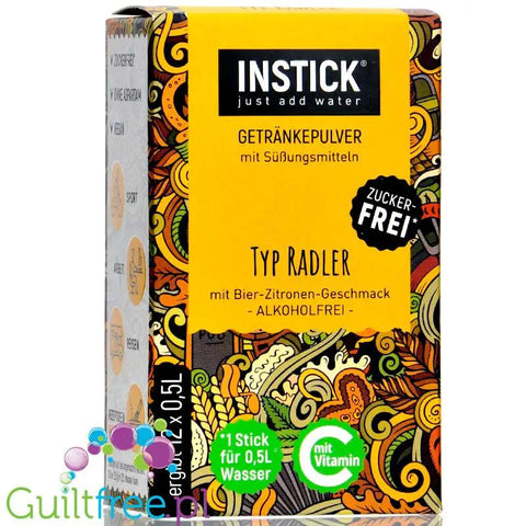 InStick Radler Sticks - rozpuszczalna saszetka smakowa do napoi bez cukru, Piwo & Cytryna by INSTICK (instick-radler-sticks-rozpuszczalna-saszetka-smakowa-do-napoi-bez-cukru-piwo-cytryna)