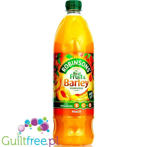 Robinsons Real Fruit Barley Peach Squash - skoncentrowany syrop do rozcieńczania bez cukru i kalorii, Brzoskwinia by Robinson's (robinsons-real-fruit-barley-peach-squash-skoncentrowany-syrop-do-rozcienczania-bez-cukru-i-kalorii-brzoskwinia)