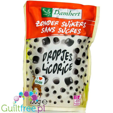 Damhert Licorice - wegańskie lukrecjowe dropsy-żelki bez cukru ze stewią by Damhert (damhert-licorice-slodkie-dropsy-zelkowe-bez-cukru)