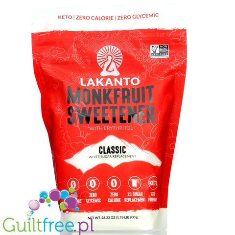 Lakanto Classic Monkfruit 0,8kg - keto słodzik zero kcal by Lakanto (lakanto-classic-monkfruit-08kg-keto-slodzik-zero-kcal)