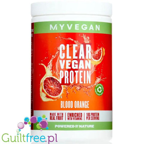 MyProtein Clear Vegan Blood Orange - wegański klarowny, ultra lekki hydrolizat, 20g białka w 114kcal by My Protein (myprotein-clear-vegan-blood-orange-weganski-klarowny-ultra-lekki-hydrolizat-20g-bialka-w-114kcal)