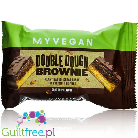 MyProtein Vegan Double Dough Brownie Chocolate Chip - wegańskie ciacho proteinowe, 3 pyszne warstwy & 13g białka by My Protein (myprotein-vegan-double-dough-brownie-chocolate-chip-weganskie-ciacho-proteinowe)