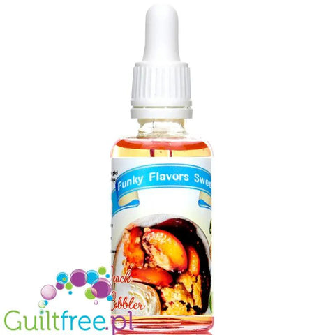 Funky Flavors Sweet Peach Cobbler - słodkie kropelki bez cukru i kalorii o smaku Ciasta z Brzoskwiniami i Kruszonką by Funky Flavors (funky-flavors-sweet-peach-cobbler-slodzony-aromat-ciasta-z-brzoskwiniami-bez-kcal)