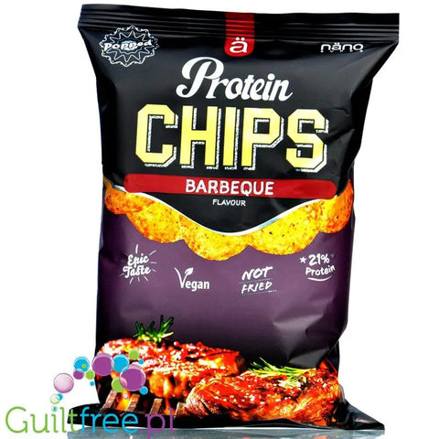 Nano Ä Vegan Protein Chips Hot Barbecue - wegańskie chipsy białkowe BBQ bez soi i mleka by ä Nano (nano-ae-vegan-protein-chips-hot-barbecue-weganskie-chipsy-bialkowe-bbq-36-bialka)