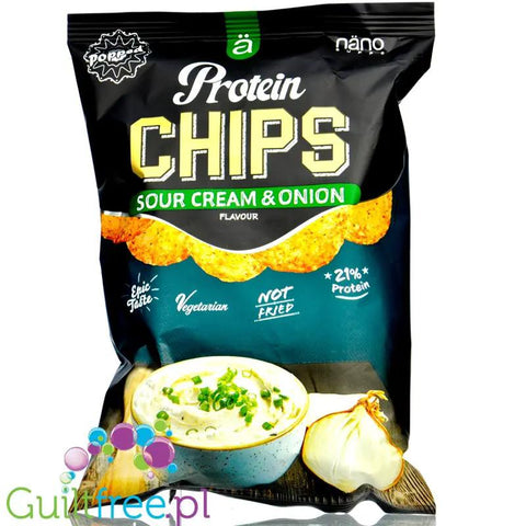 Nano Ä Protein Chips Sour Cream & Onion - chipsy proteinowe bez soi, Śmietankowo-Cebulowo-Serowe by ä Nano (nano-ae-protein-chips-sour-cream-onion-chipsy-proteinowe-35-bialka-smietankowo-cebulowe)