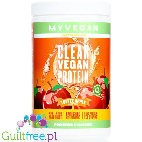 MyProtein Clear Vegan Protein Toffee Apple - wegański klarowny, ultra lekki hydrolizat, 20g białka w 114kcal by My Protein (myprotein-clear-vegan-protein-toffee-apple-weganski-klarowny-ultra-lekki-hydrolizat-20g-bialka-w-114kcal)