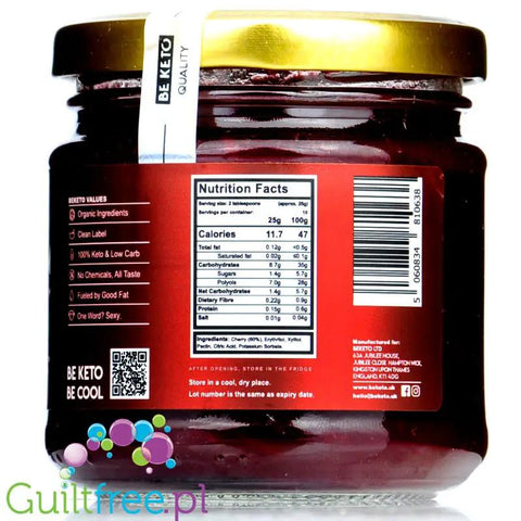 BeKeto Jam Cherry on Top - Keto Dżem™ Doskonale Wiśniowy 47kcal z erytrolem i ksylitolem by BeKETO (be-keto-jam-cherry-on-top-keto-dzem-soczysta-wisnia-47kcal-z-erytrolem-i-ksylitolem)
