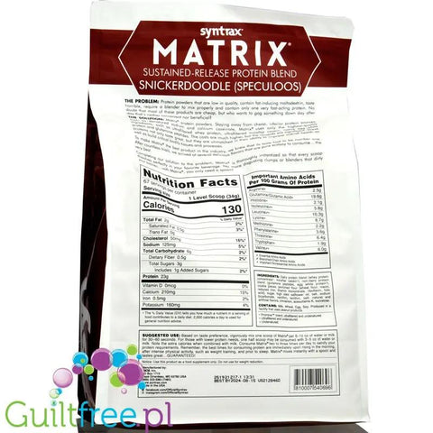 Syntrax Matrix 5.0 Snickerdoodle (Speculoos) 2,27kg - odżywka antykataboliczna 3 frakcje białek by Syntrax (syntrax-matrix-50-snickerdoodle-speculoos-227kg-odzywka-antykataboliczna-3-frakcje-bialek)