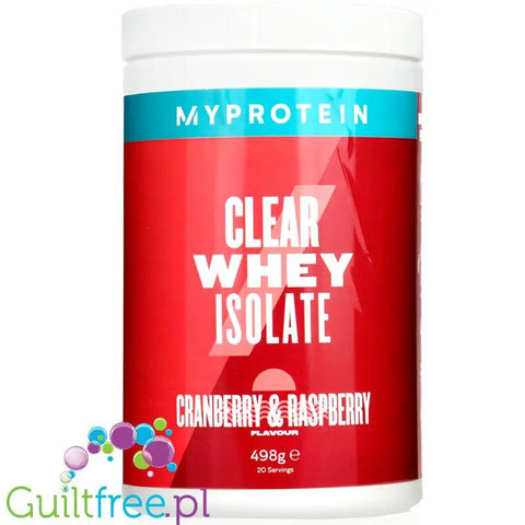 MyProtein Clear Whey Isolate Cranberry & Raspberry - hydrolizat smakowy, odżywka 20g białka w 90kcal, Żurawina & Malina by My Protein (myprotein-clear-whey-isolate-cranberry-raspberry-hydrolizat-smakowy-odzywka-20g-bialka-w-90kcal-zurawina-malina-1)