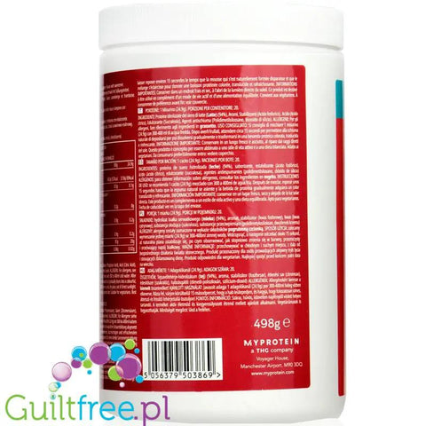 MyProtein Clear Whey Isolate Cranberry & Raspberry - hydrolizat smakowy, odżywka 20g białka w 90kcal, Żurawina & Malina by My Protein (myprotein-clear-whey-isolate-cranberry-raspberry-hydrolizat-smakowy-odzywka-20g-bialka-w-90kcal-zurawina-malina-1)