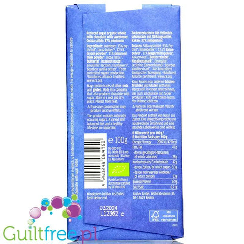 Xucker Organic Milk Chocolate - bio czekolada mleczna bez cukru z erytrolem by Xucker (xucker-organic-milk-chocolate-bio-czekolada-mleczna-bez-cukru-z-erytrolem)