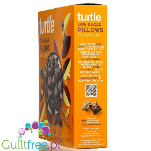Turtle Low Sugar Peanut Butter Pillows - poduszki zbożowe z masłem orzechowym niska zawartość cukrów bezglutenowe BIO 300g by Turtle (turtle-low-sugar-peanut-butter-pillows-poduszki-zbozowe-z-maslem-orzechowym-niska-zawartosc-cukrow-bezglutenowe-bio-300g)