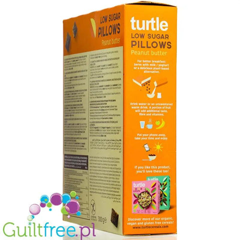 Turtle Low Sugar Peanut Butter Pillows - poduszki zbożowe z masłem orzechowym niska zawartość cukrów bezglutenowe BIO 300g by Turtle (turtle-low-sugar-peanut-butter-pillows-poduszki-zbozowe-z-maslem-orzechowym-niska-zawartosc-cukrow-bezglutenowe-bio-300g)