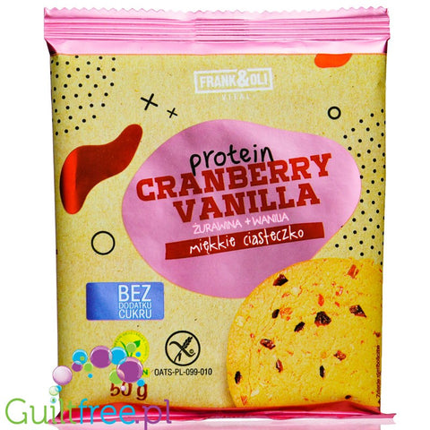 Frank & Oli Protein Cookie Cranberry & Vanilla - miękkie bezglutenowe wegańskie ciastko bez dodatku cukru by Frank & Oli (frank-oli-protein-cookie-cranberry-vanilla-miekkie-bezglutenowe-weganskie-ciastko-bez-dodatku-cukru)