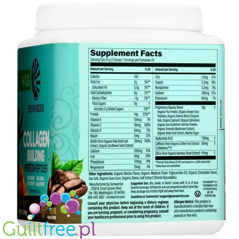 Sunwarrior Collagen Building Peptides, Coffee (+ Caffeine) - wegańska odżywka białkowa stymulująca wytwarzanie kolagenu by Sunwarrior (sunwarrior-collagen-building-peptides-coffee-caffeine-weganska-odzywka-bialkowa-stymulujaca-wytwarzanie-kolagenu)