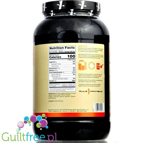 Rule1 R1 Protein Naturally Flavored, Plain 0,88KG - bezsmakowa odżywka białkowa WPI & WPH, 25g białka & 100kcal by Rule1 (Rule One Proteins) (rule1-r1-protein-naturally-flavored-plain-088kg-bezsmakowa-odzywka-bialkowa-wpi-wph-25g-bialka-100kcal)