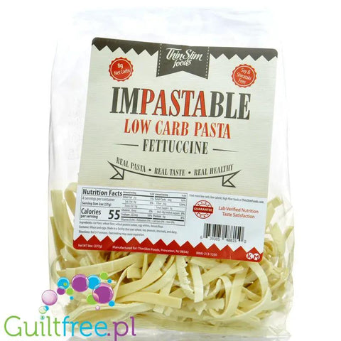ThinSlim Foods Impastable Low Carb Pasta Fettuccine - ultra niskokaloryczny keto makaron 96kcal w 100g by ThinSlim Foods (thinslim-foods-impastable-low-carb-pasta-fettuccine-ultra-niskokaloryczny-keto-makaron-96kcal-w-100g)