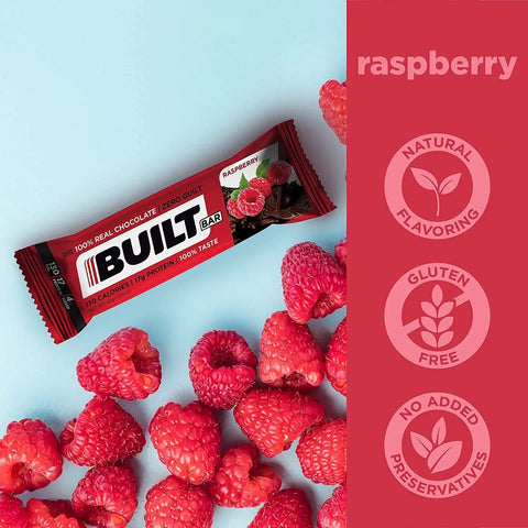 Built Protein Bar, Raspberry - 17g białka & 130kcal, niskokaloryczny baton białkowy by Built (built-protein-bar-raspberry-17g-bialka-130kcal-niskokaloryczny-baton-bialkowy)
