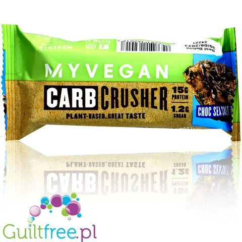 MyProtein Vegan Carb Crusher Choc Sea Salt - wegański baton proteinowy bez cukru by My Protein (myprotein-vegan-carb-crusher-choc-sea-salt-weganski-baton-proteinowe-15g-bialka)