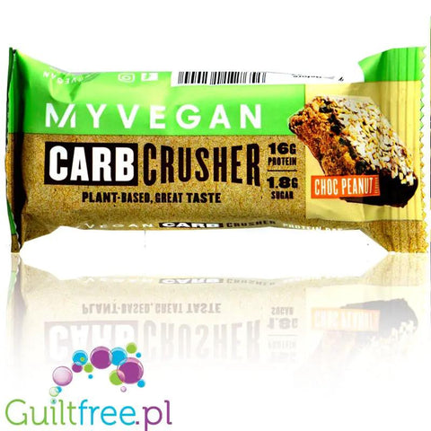 MyProtein Vegan Carb Crusher Choc Peanut - wegański baton proteinowy bez cukru, Czekolada & Masło Orzechowe by My Protein (myprotein-vegan-carb-crusher-choc-peanut-weganski-baton-proteinowe-15g-bialka)