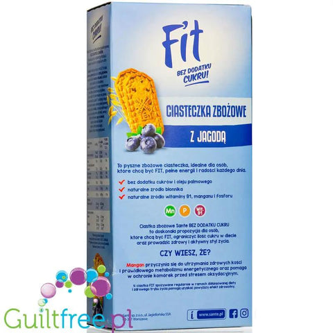 Sante Fit Cereal Biscuits Blueberry - ciasteczka zbożowe z jagodami bez dodatku cukru by Sante (sante-fit-cereal-biscuits-blueberry-ciasteczka-zbozowe-z-jagodami-bez-dodatku-cukru-1)