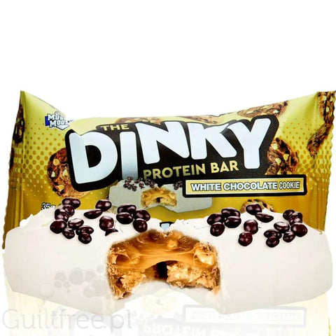 Moose Dinky Bar White Choc Cookie 125kcal & 11g białka, batonik proteinowy w czekoladzie by Muscle Mousse (moose-dinky-bar-white-choc-cookie)
