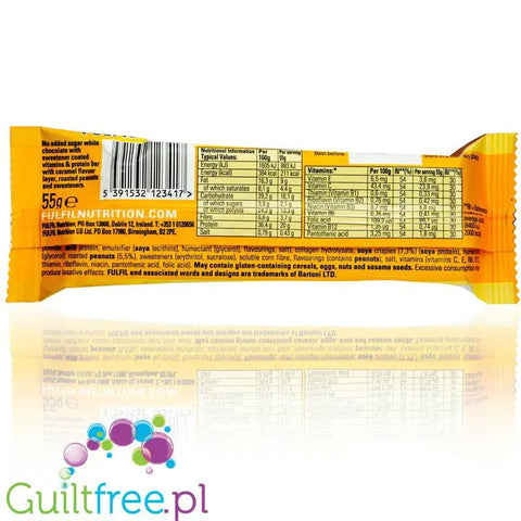 Fulfil White Chocolate, Peanut & Caramel - baton proteinowy z witaminami (Biała Czekolada, Karmel & Orzechy) by Fulfil (fulfil-white-chocolate-peanut-caramel-baton-proteinowy-z-witaminami-biala-czekolada-karmel-orzechy)