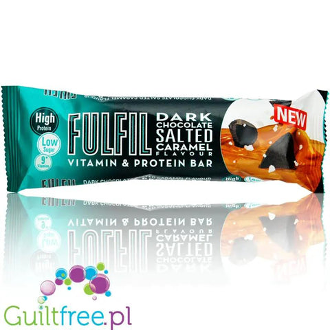 Fulfil Dark Chocolate Salted Caramel - baton proteinowy z witaminami (Solony Karmel & Ciemna Czekolada) by Fulfil (fulfil-dark-chocolate-salted-caramel-baton-proteinowy-z-witaminami-solony-karmel-ciemna-czekolada)