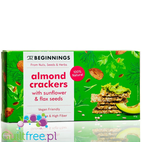 The Beginnings Almond & Seed Crackers - keto krakersy błonnikowe z migdałami i siemieniem lnianym by The Beginnings (the-beginnings-almond-seed-crackers-keto-krakersy-blonnikowe-z-migdalami-i-siemieniem-lnianym)