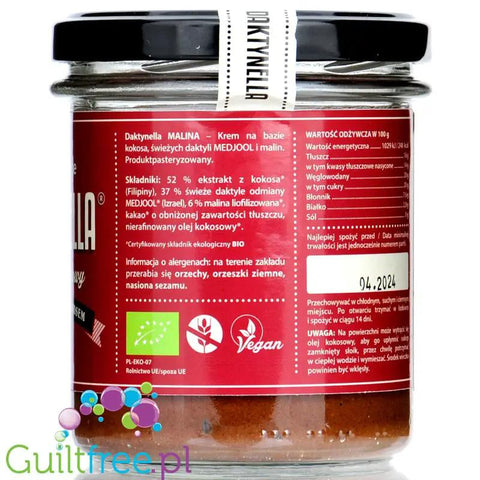 Organic House Daktynella Malina 280g - malinowy krem daktylowo-kokosowy bez dodatku cukru, wegański & organiczny by Organic House (organic-house-daktynella-malina-280g-malinowy-krem-daktylowo-kokosowy-bez-dodatku-cukru-weganski-organiczny)