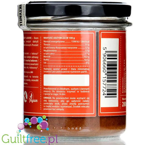 Organic House Daktynella Orzechy laskowe 280g - krem daktylowo-kokosowy z orzechami laskowymi bez dodatku cukru, by Organic House (organic-house-daktynella-orzechy-laskowe-280g-krem-daktylowo-kokosowy-z-orzechami-laskowymi-bez-dodatku-cukru)