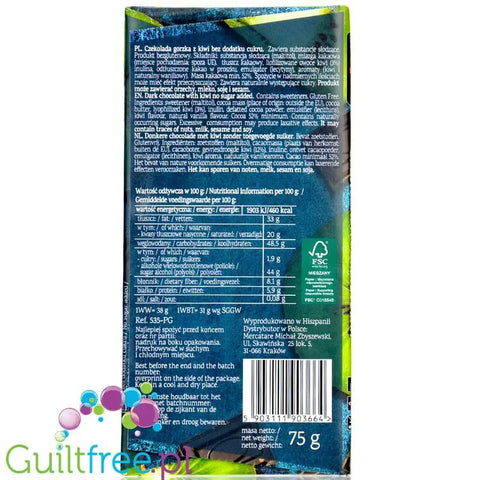Pure & Good Czekolada bezglutenowa wegańska gorzka z kiwi bez dodatku cukru by Pure & Good (pure-good-czekolada-gorzka-z-kiwi-bez-dodatku-cukru)