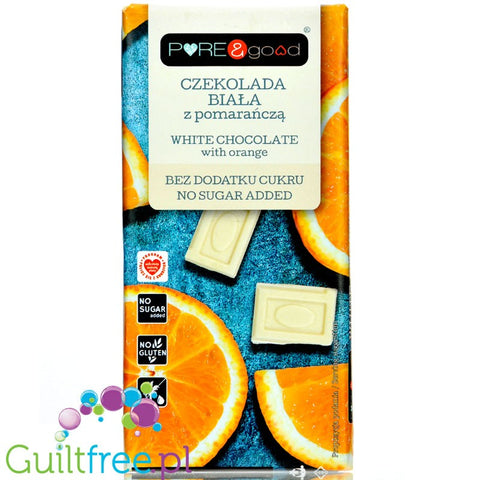 Pure & Good bezglutenowa biała czekolada z pomarańczami bez dodatku cukru i bez oleju palmowego by Pure & Good (pure-good-bezglutenowa-biala-czekolada-z-pomaranczami-bez-dodatku-cukru-i-bez-oleju-palmowego)