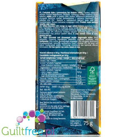 Pure & Good bezglutenowa biała czekolada z pomarańczami bez dodatku cukru i bez oleju palmowego by Pure & Good (pure-good-bezglutenowa-biala-czekolada-z-pomaranczami-bez-dodatku-cukru-i-bez-oleju-palmowego)