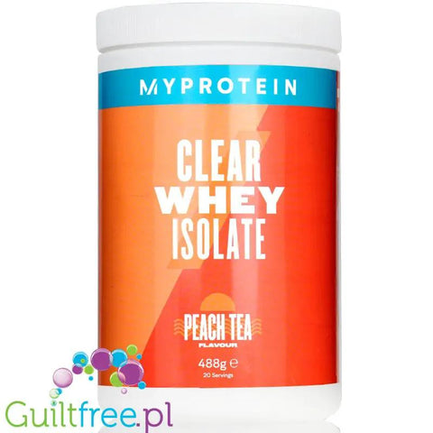 MyProtein Clear Whey Isolate Peach Tea 488g - hydrolizat smakowy, odżywka 20g białka w 90kcal Herbata Brzoskwiniowa by My Protein (myprotein-clear-whey-isolate-peach-tea-488g-hydrolizat-smakowy-odzywka-20g-bialka-w-90kcal-herbata-brzoskwiniowa)