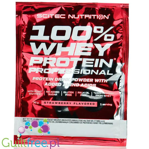 Scitec 100% Whey Strawberry - odżywka białkowa WPC z aminokwasami, bromelainą i papainą, Truskawka by BioTech USA (scitec-100-whey-strawberry-odzywka-bialkowa-wpc-z-aminokwasami-bromelaina-i-papaina-truskawka)