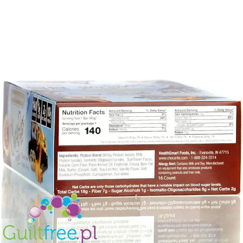 Healthsmart ChocoRite Caramel Cookie Dough PUDEŁKO x 16szt baton białkowy bez cukru i bez maltitolu by HealthSmart Foods (healthsmart-chocorite-caramel-cookie-dough-pudelko-x-16szt-baton-bialkowy-bez-cukru-i-bez-maltitolu)