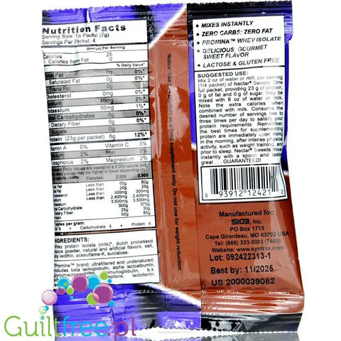 Syntrax Nectar Chocolate Truffle, saszetka - odżywka białkowa bez cukru i bez tłuszczu by Syntrax (syntrax-nectar-chocolate-truffle-saszetka-odzywka-bialkowa-bez-cukru-i-bez-tluszczu)