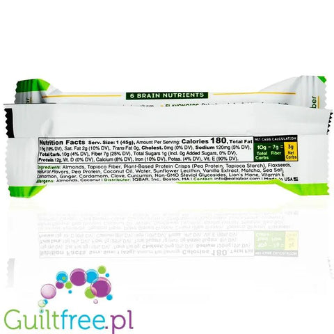 IQ Bar Matcha Chai - wegański keto baton białkowy z Lion's Mane (Matcha, Cynamon & Imbir) by IQ Bar (iq-bar-matcha-chai-brain-body-weganski-baton-bialkowy-z-lion-s-mane-mcts-omega-3-i-cholina)