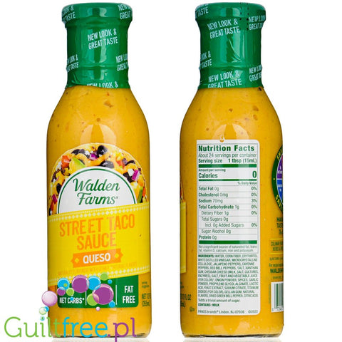 Walden Farms Street Taco Sauce Queso USA - serowy dressing 0kcal do mięs i taco by Walden Farms (walden-farms-street-taco-sauce-queso-usa-serowy-dressing-0kcal-do-mies-i-taco)