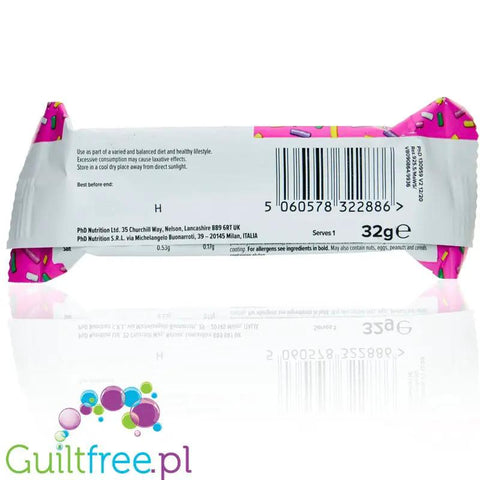 Phd Smart Birthday Cake Snack - baton proteinowy 118kcal & 10g białka by PhD (phd-smart-birthday-cake-snack-baton-proteinowy-118kcal-10g-bialka)