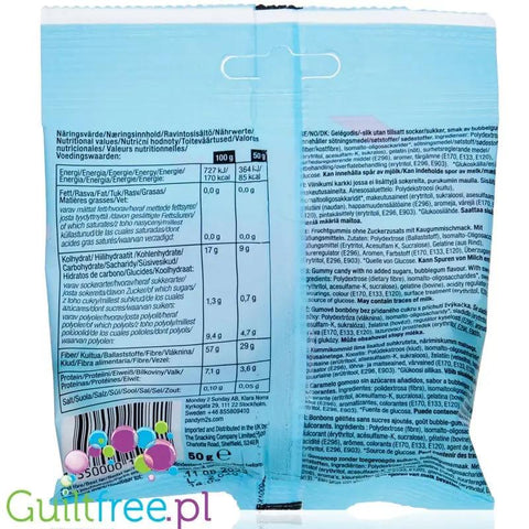 Pandy Candy Fizzy Bottles - błonnikowe żelki bez cukru 45% mniej kalorii, Owoce & Guma Balonowa by Pandy Protein (pandy-candy-fizzy-bottles-blonnikowe-zelki-bez-cukru-45-mniej-kalorii-owocowe)