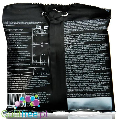 Pandy Candy Salty Liquorice - błonnikowe żelki bez cukru 45% mniej kalorii, Lukrecja by Pandy Protein (pandy-candy-salty-liquorice-blonnikowe-zelki-bez-cukru-45-mniej-kalorii-lukrecja)