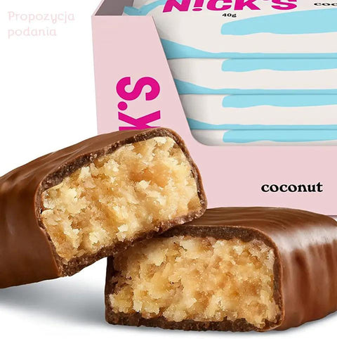 N!CK'S Nicks Coconut & Chocolate - baton bez cukru ze stewią i ksylitolem (Kokos & Mleczna Czekolada) by Nick's! (nck-s-coconut-chocolate)