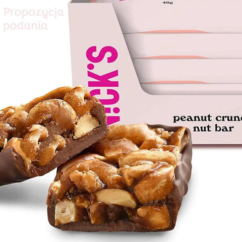 N!CK'S Nicks Peanut Crunch Nut Bar 176kcal - wegański baton bez dodatku cukru ze stewią i erytrolem by Nick's! (nck-s-nicks-peanut-crunch-nut-bar-176kcal-weganski-baton-bez-dodatku-cukru-ze-stewia-i-erytrolem)